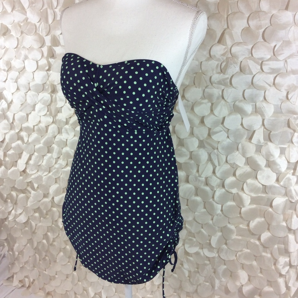 Polka Dot Strapless Bathing Suit